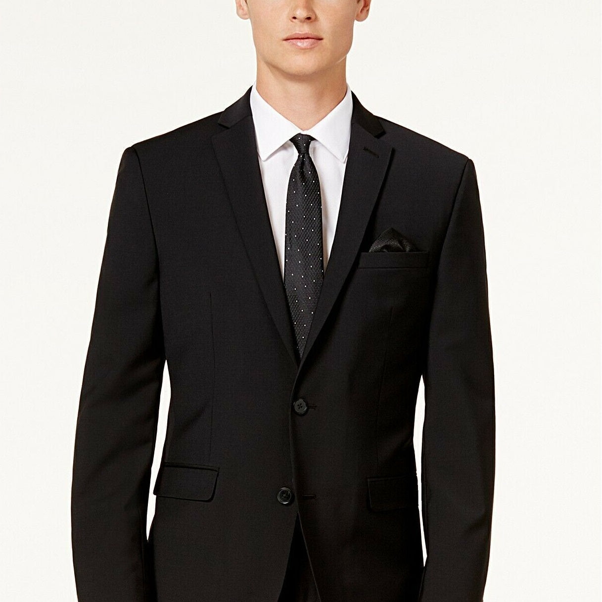 Bar III Jaqueta de lã slim fit masculina preta tamanho 38