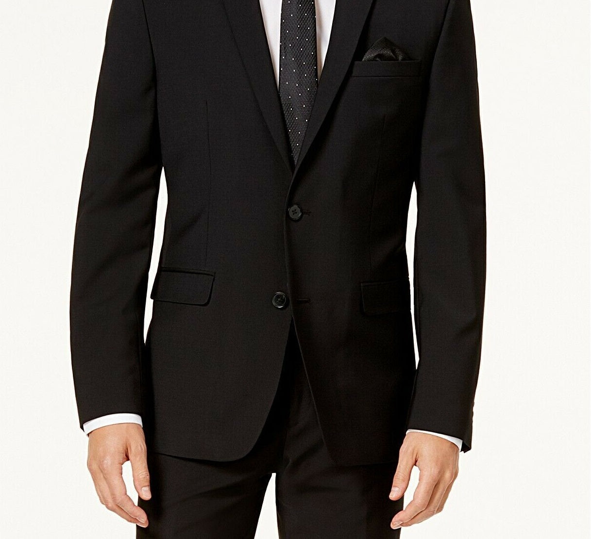 Bar III Jaqueta de lã slim fit masculina preta tamanho 38