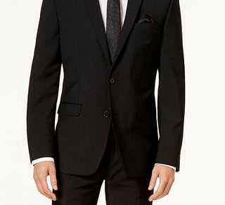 Bar III Men's Slim Fit Wool Suit Jacket Black Size 38