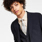 Bar III Jaqueta de lã slim fit masculina preta tamanho 42