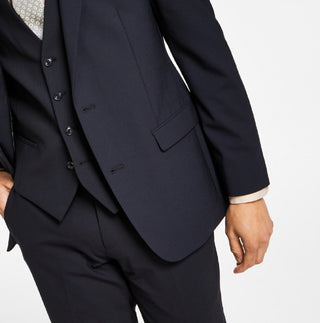 Bar III Jaqueta de lã slim fit masculina preta tamanho 42