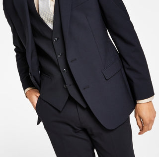 Bar III Jaqueta de lã slim fit masculina preta tamanho 42