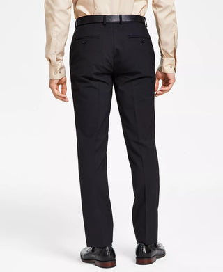 Calça de terno masculina de lã slim fit Bar III, preta, tamanho 33x32