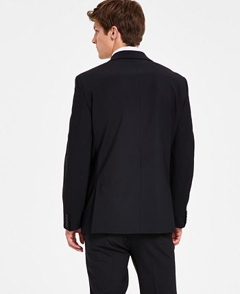 Bar III Terno Masculino Skinny Fit de Lã Antirrugas, Jaqueta Separada, Preta, Tamanho 44