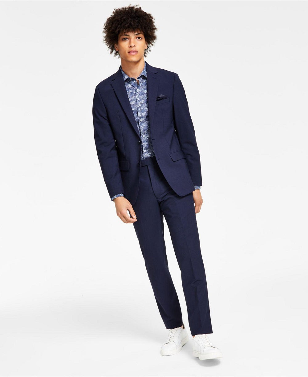 Bar III Terno Masculino Skinny Fit de Lã Antirrugas, Jaqueta Separada, Azul, Tamanho 36