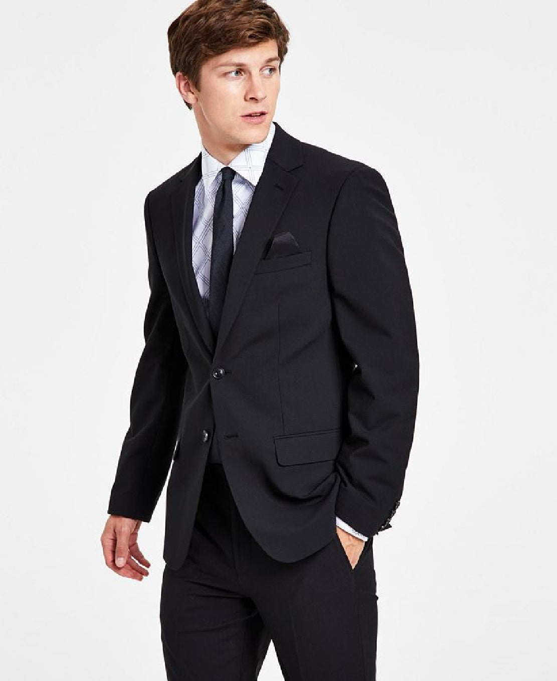 Bar III Terno Masculino Skinny Fit de Lã Antirrugas, Jaqueta Separada, Azul, Tamanho 42