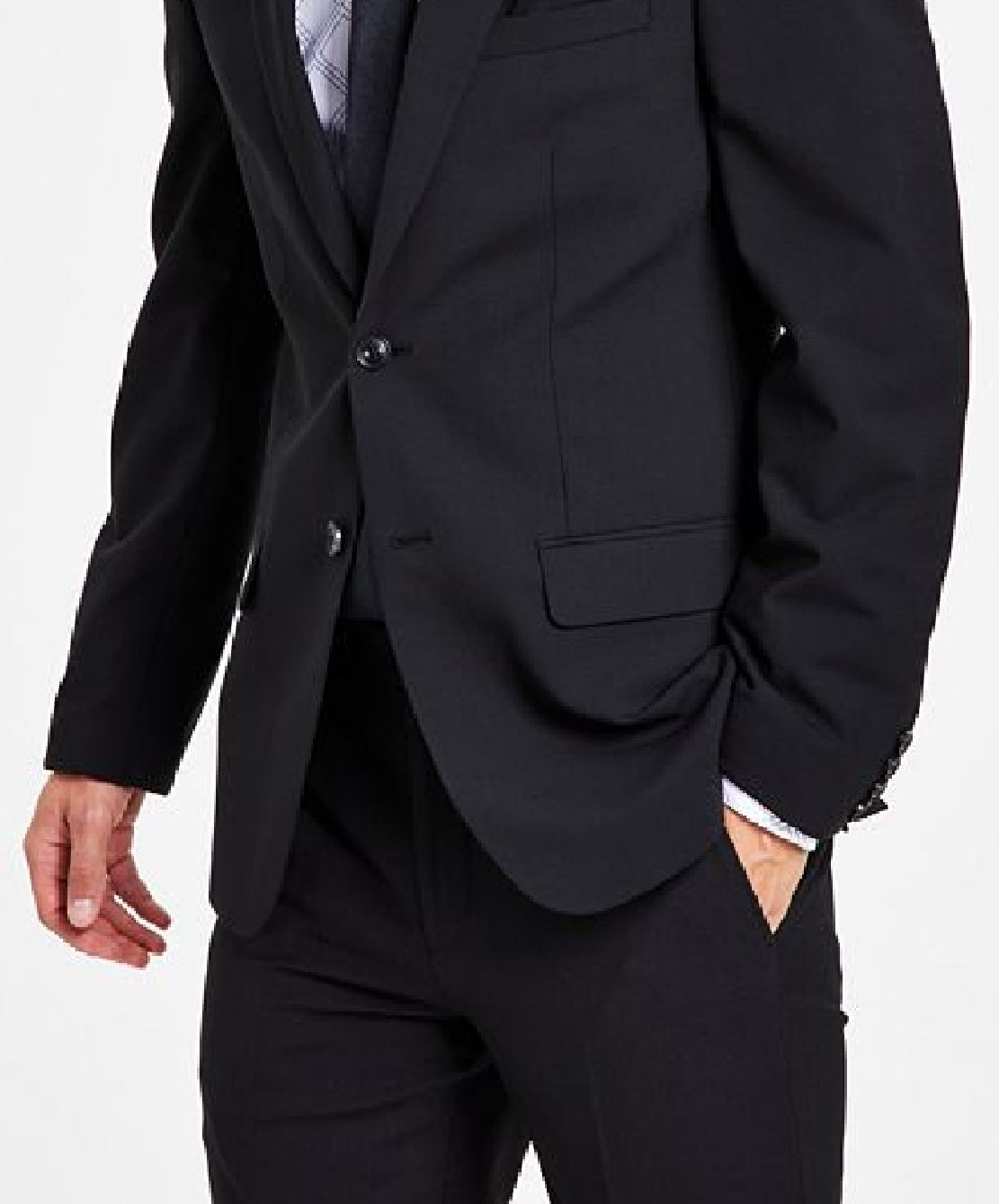 Bar III Terno Masculino Skinny Fit de Lã Antirrugas, Jaqueta Separada, Azul, Tamanho 42