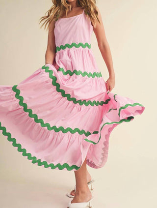 &amp;Merci - Vestido midi Lucy Ric Rac em camadas