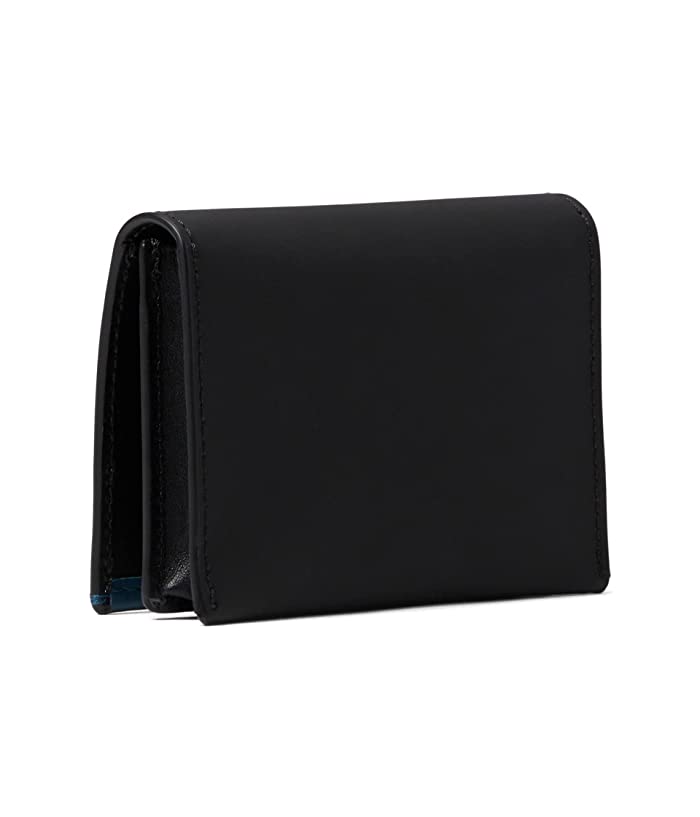 Porta-cartões Tumi Nassau em couro com blocos de cores e reforço, tamanho regular, azul