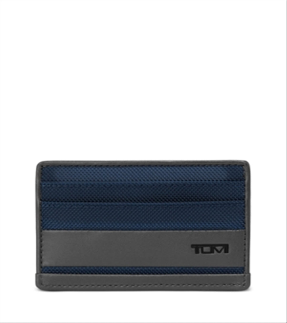 Porta-cartões fino masculino Tumi azul tamanho regular