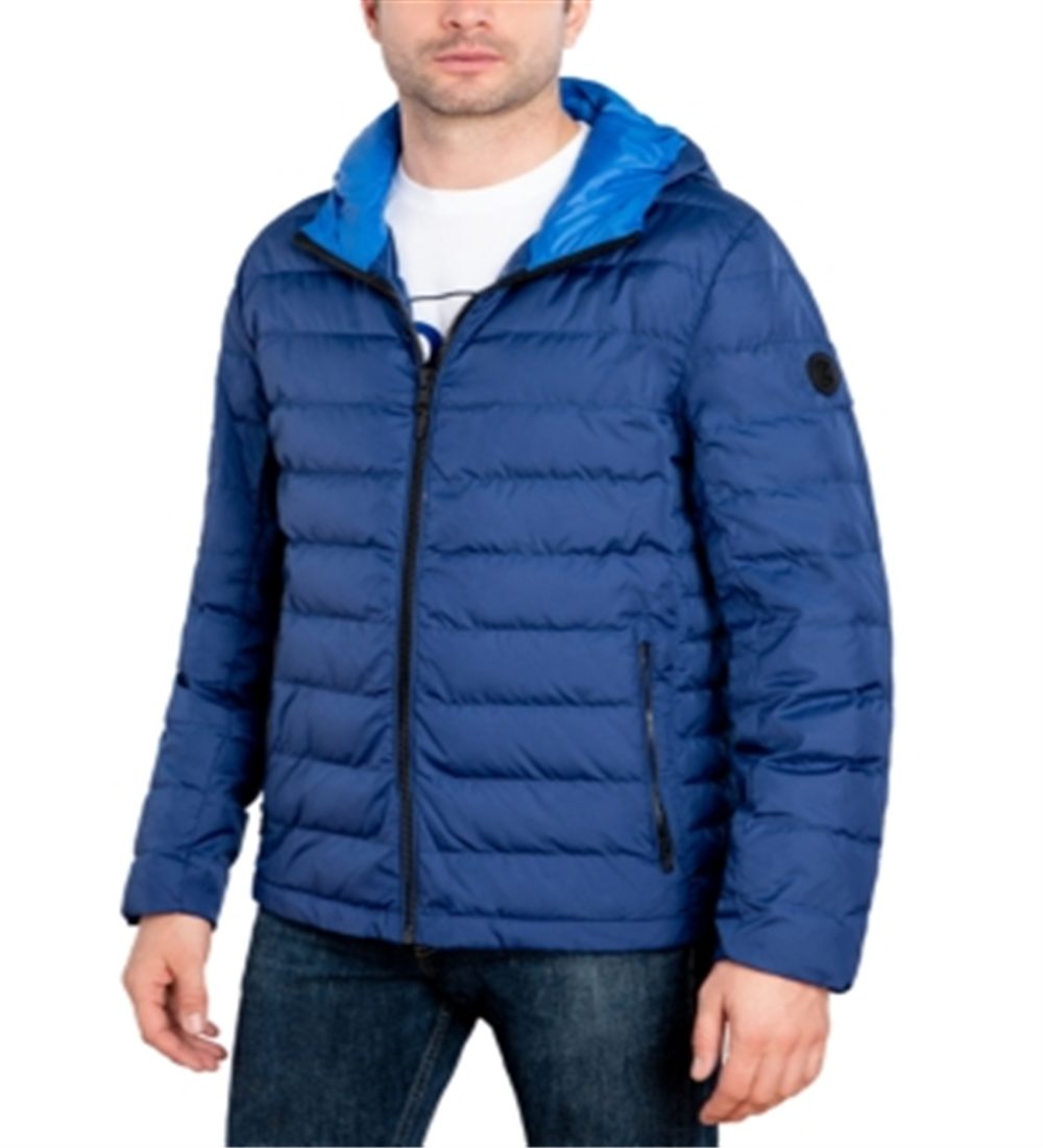 Jaqueta masculina Michael Kors Down Puffer azul tamanho GG