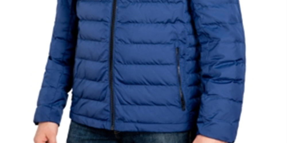 Jaqueta masculina Michael Kors Down Puffer azul tamanho GG