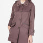 Casaco de chuva feminino London Fog com botões roxos, tamanho pequeno XS