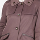 Casaco de chuva feminino London Fog com botões roxos, tamanho pequeno XS