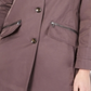 Casaco de chuva feminino London Fog com botões roxos, tamanho pequeno XS