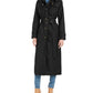 London Fog Trench Coat Feminino com Capuz e Repelente de Água Preto Tamanho GG