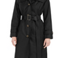 London Fog Trench Coat Feminino com Capuz e Repelente de Água Preto Tamanho GG