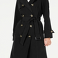 London Fog Trench Coat Feminino com Cinto e Trench Coat Resistente à Água, Preto, Tamanho Pequeno