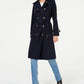 London Fog Trench Coat Feminino Trench Coat Resistente à Água com Cinto e Trecho Duplo Preto Tamanho Grande