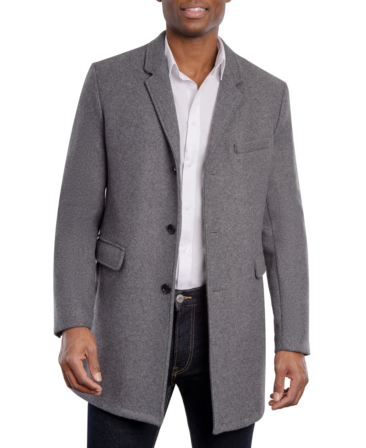 Sobretudo masculino Michael Kors Ghent Slim Fit cinza tamanho 38