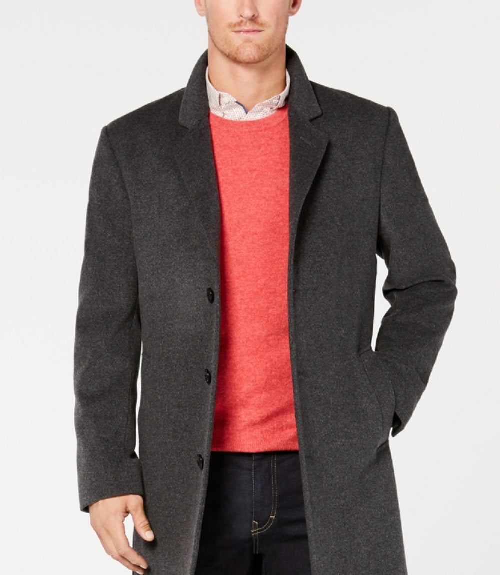 Sobretudo masculino Michael Kors Madison Wool Blend Modern Fit Cinza Tamanho 42