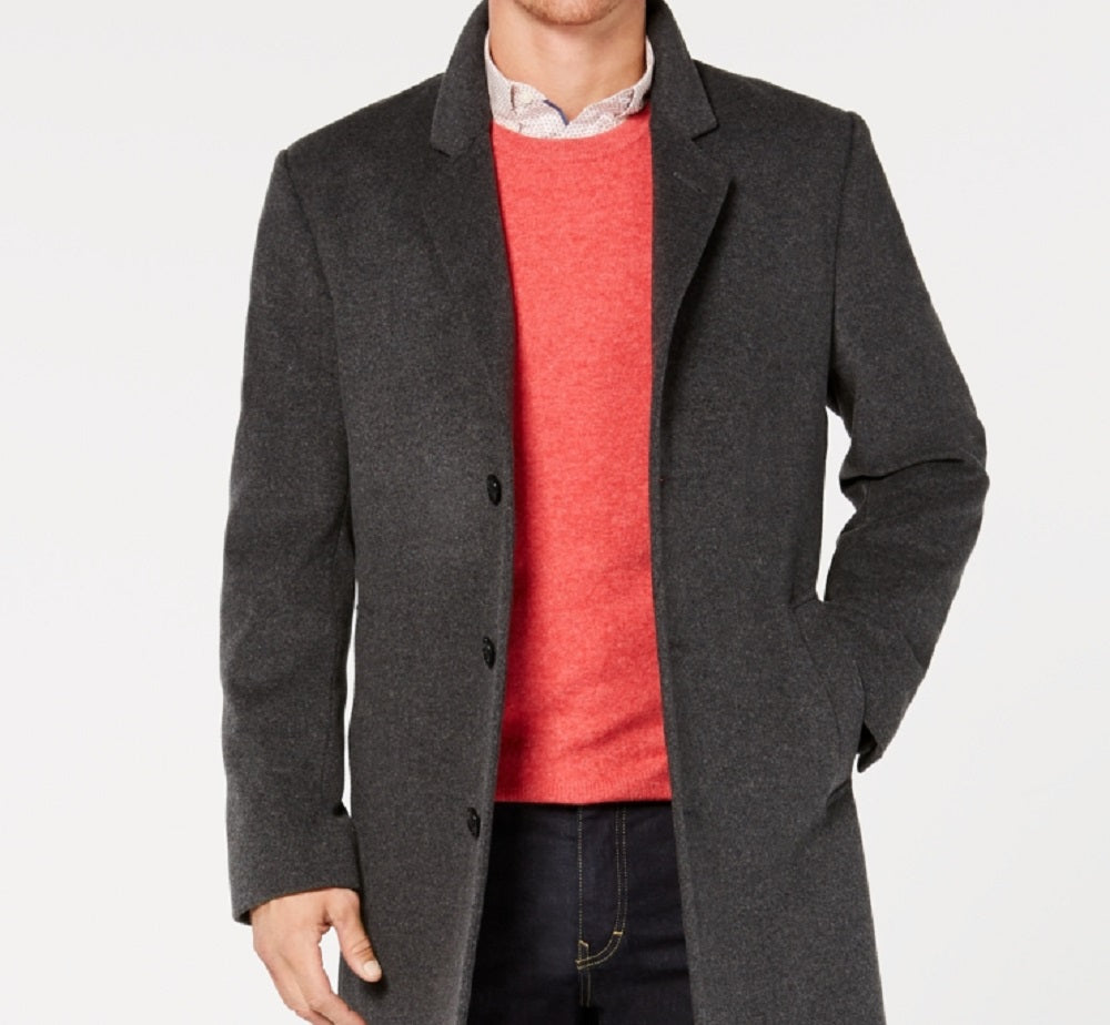 Sobretudo masculino Michael Kors Madison Wool Blend Modern Fit Cinza Tamanho 42