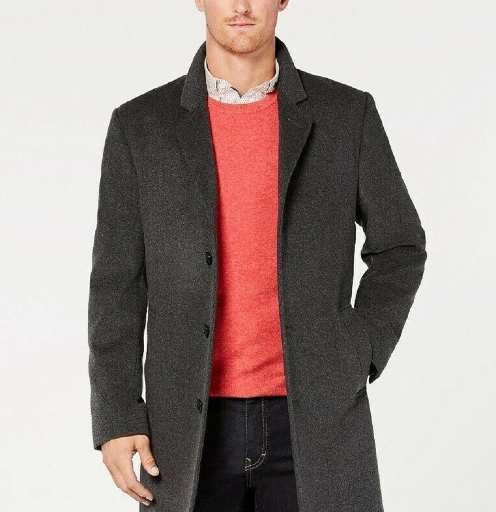 Sobretudo Michael Kors Masculino Madison Wool Blend Modern Fit Cinza Tamanho 44