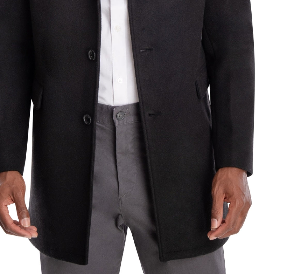 Sobretudo masculino Michael Kors Ghent Slim Fit, preto, tamanho 40