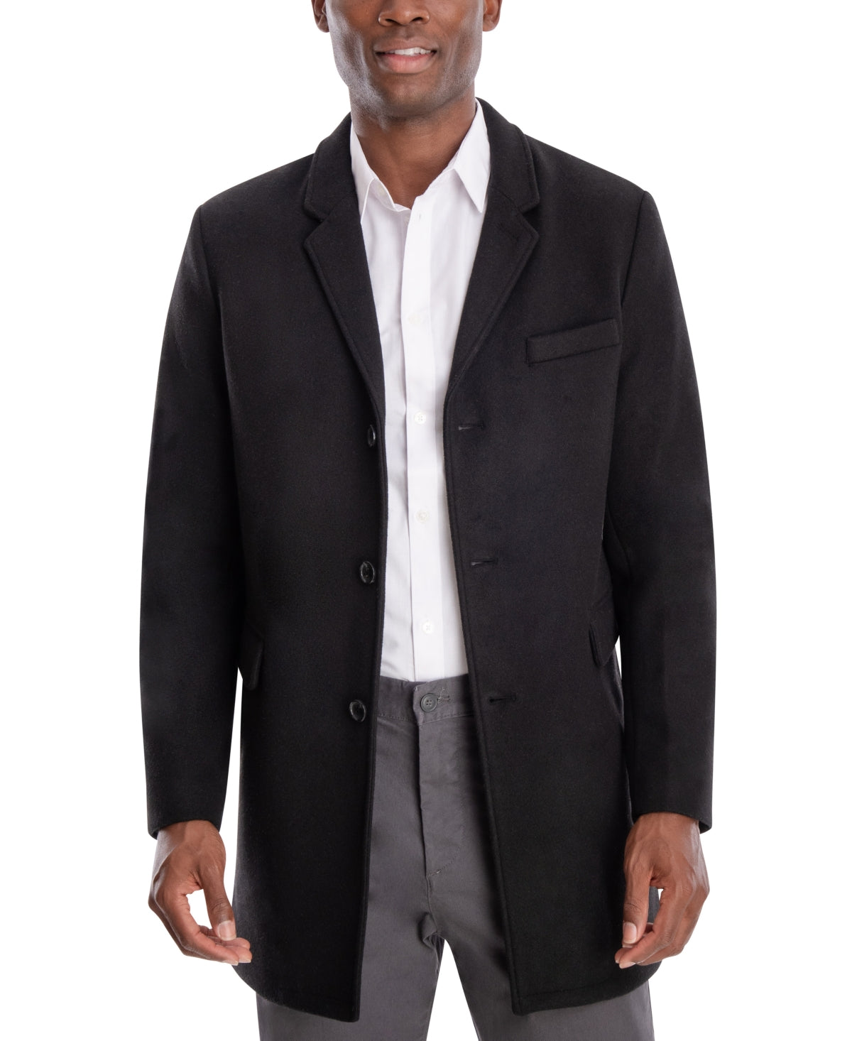 Sobretudo masculino Michael Kors Ghent Slim Fit, preto, tamanho 40