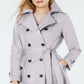 London Fog Trench Coat Feminino com Cinto e Trench Coat Roxo Tamanho XS