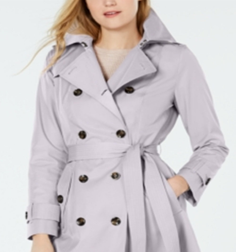 London Fog Trench Coat Feminino com Cinto e Trench Coat Roxo Tamanho XS