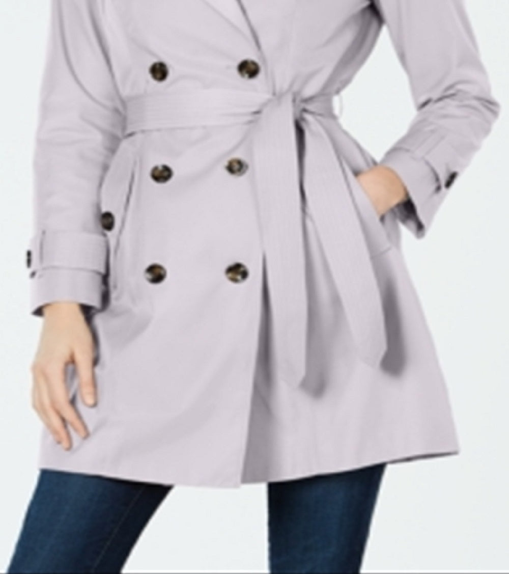 London Fog Trench Coat Feminino com Cinto e Trench Coat Roxo Tamanho XS