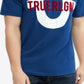 Camiseta masculina True Religion Logo Mania azul tamanho grande