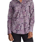 Ralph Lauren Blusa de algodão barroca com botões, tamanho X-G, roxa, feminina