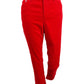 Calça feminina Petite Premier Straight Lauren Ralph Lauren vermelha tamanho 8P