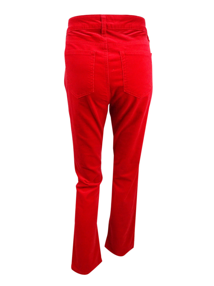 Calça feminina Petite Premier Straight Lauren Ralph Lauren vermelha tamanho 8P