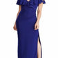 Vestido de festa longo e justo Ralph Lauren feminino, azul, tamanho 6
