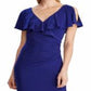 Vestido de festa longo e justo Ralph Lauren feminino, azul, tamanho 6