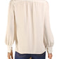 Blusa Ralph Lauren Feminina com Botões e Gola Amarrada, Marrom, Tamanho Médio
