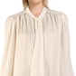 Blusa Ralph Lauren Feminina com Botões e Gola Amarrada, Marrom, Tamanho Médio