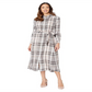 Vestido feminino xadrez de manga comprida Ralph Lauren, rosa, tamanho 10