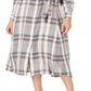 Vestido feminino xadrez de manga comprida Ralph Lauren, rosa, tamanho 10