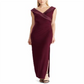 Vestido de noite plissado sem mangas Ralph Lauren Leonetta feminino, tamanho 8, vermelho
