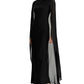 Vestido longo formal sem mangas com decote canoa Ralph Lauren feminino, preto, tamanho 4