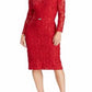 Vestido floral de renda feminino Ralph Lauren, vermelho, tamanho 6