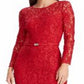 Vestido floral de renda feminino Ralph Lauren, vermelho, tamanho 6