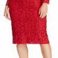 Vestido floral de renda feminino Ralph Lauren, vermelho, tamanho 6