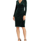 Vestido Ralph Lauren Feminino Manga Longa Gola V Acima do Joelho Festa Bodycon Verde Tamanho 8 Petite