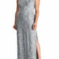 Vestido Ralph Lauren Feminino com Jugo de Renda Cinza Tamanho 14