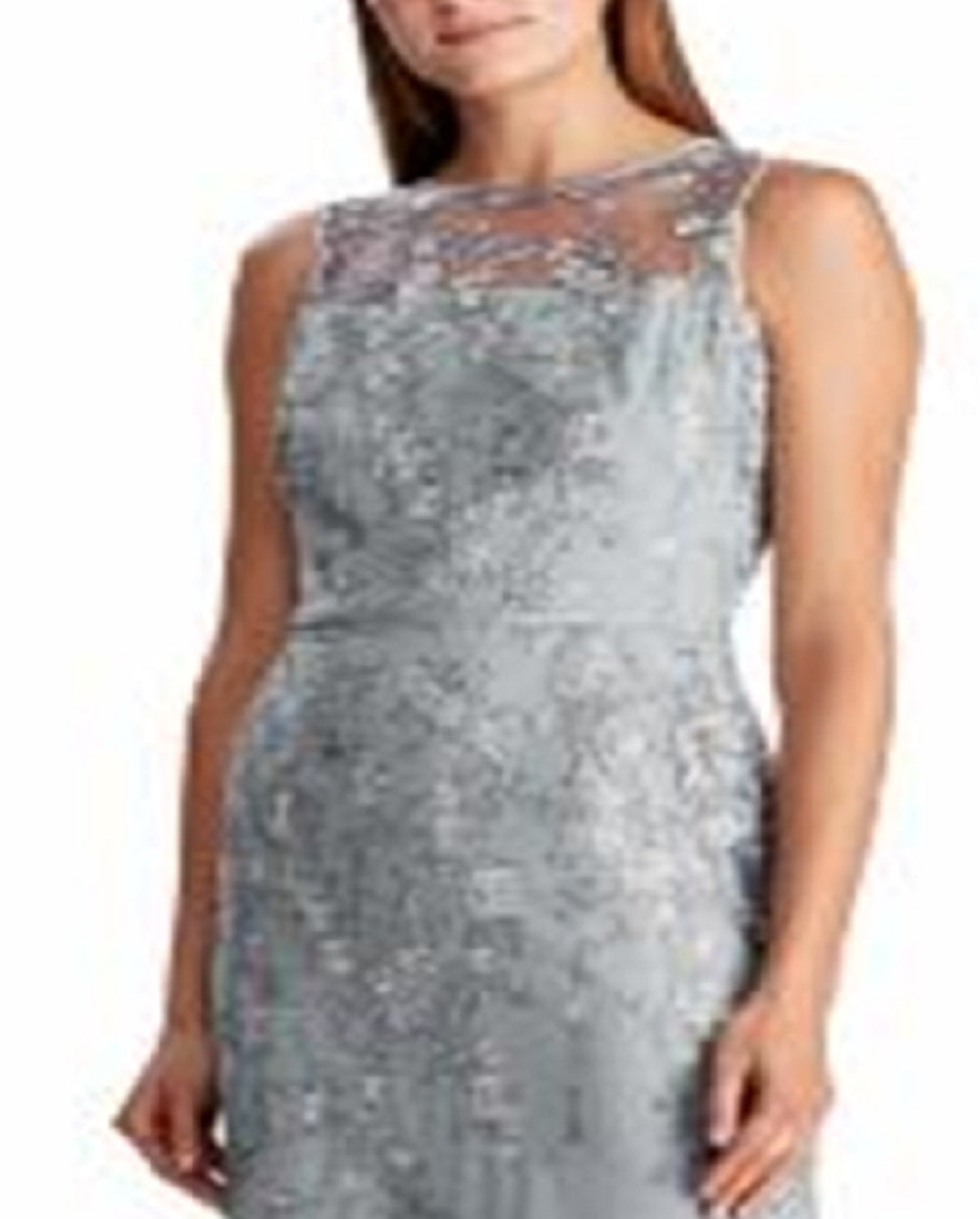 Vestido Ralph Lauren Feminino com Jugo de Renda Cinza Tamanho 14